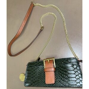 Isle Locada by Hidesign Women's SLING BAG Crossbody Reptile‎ Textured Gold Chain